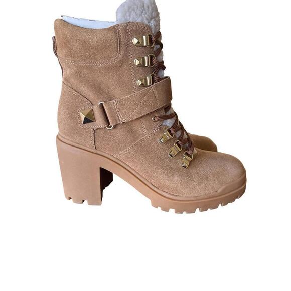 Marc Fisher Women's Brown Hiker Lace-Up Leather Ankle Boots Size 8.5 - Picture 3 of 5